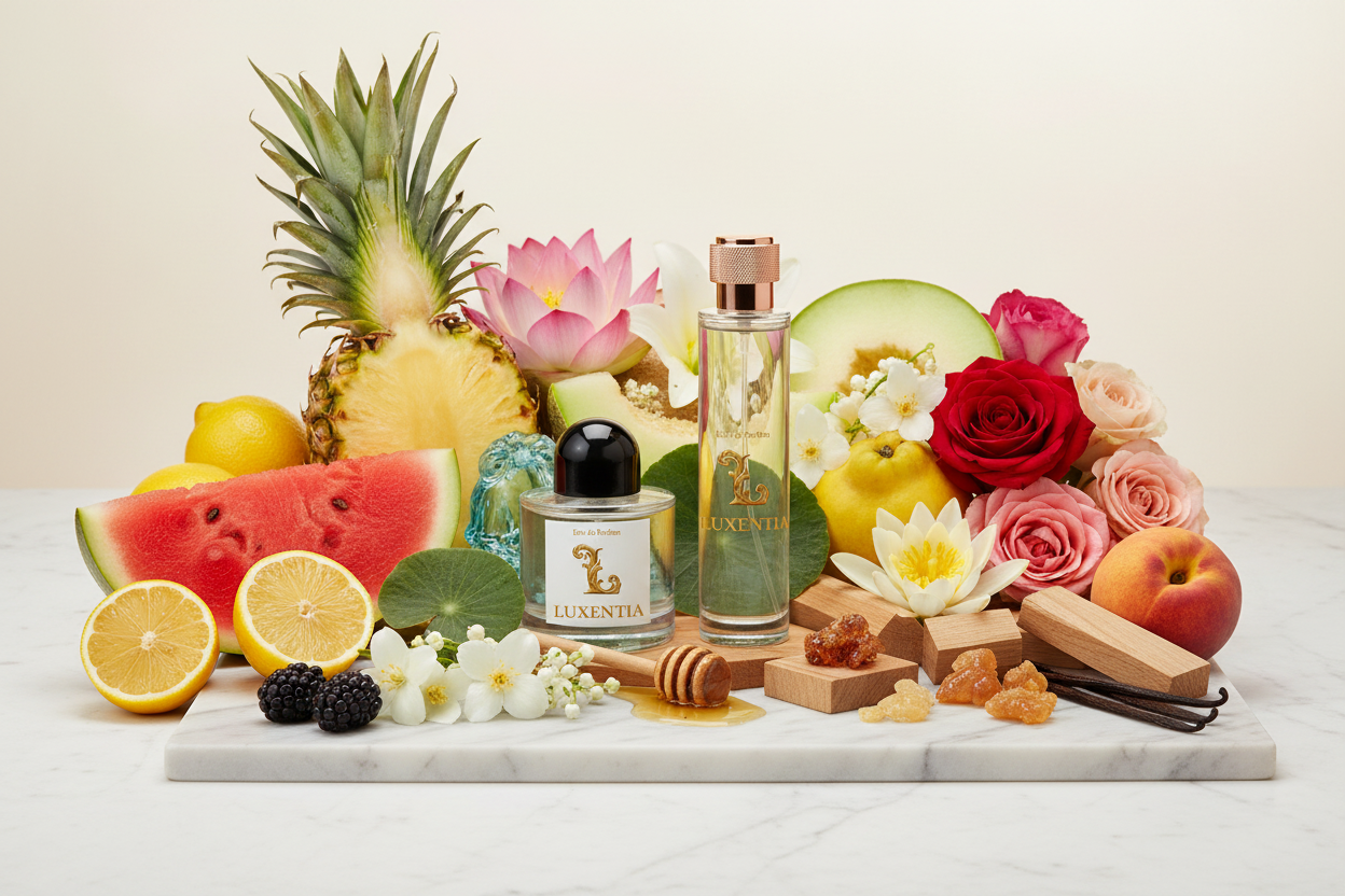 Luxentia 100ml Bottles Fruity Aquatic Floral Premium Ad