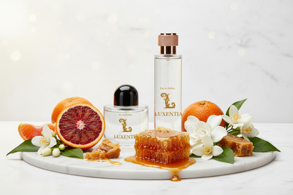 Luxentia 100ml Bottles Golden Floral Gourmand Female Premium Ad