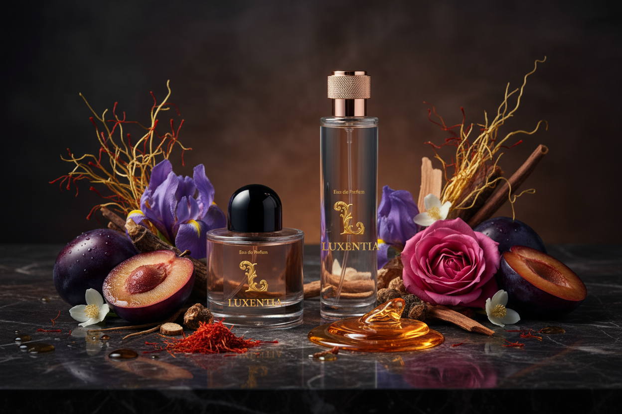 Luxentia 100ml Bottles Jewel-Toned Floral Oriental Female Premium Ad