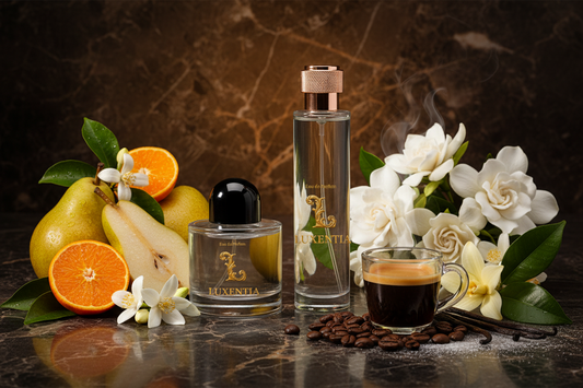 Luxentia 100ml Bottles Lush Unexpected Floral Coffee Gourmand Female Premium Ad