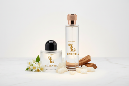 Luxentia 100ml Bottles Serene Minimalist Skin-Scent Female Premium Ad