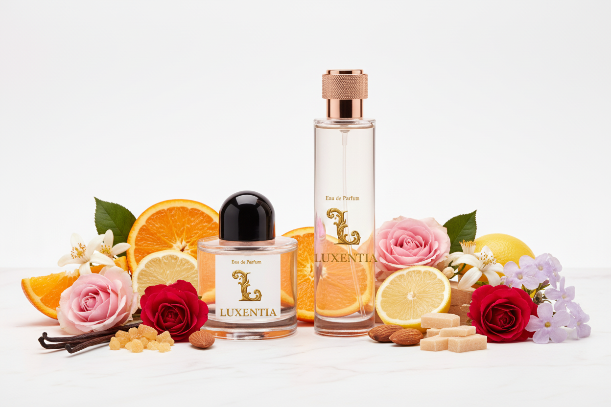 Luxentia 100ml Bottles Sweet Floral Gourmand Premium Ad