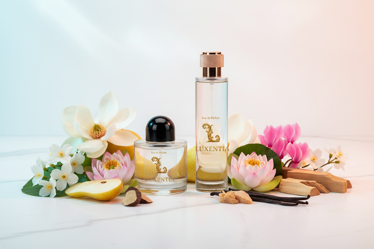 Luxentia 100ml Bottles White Floral Premium Ad