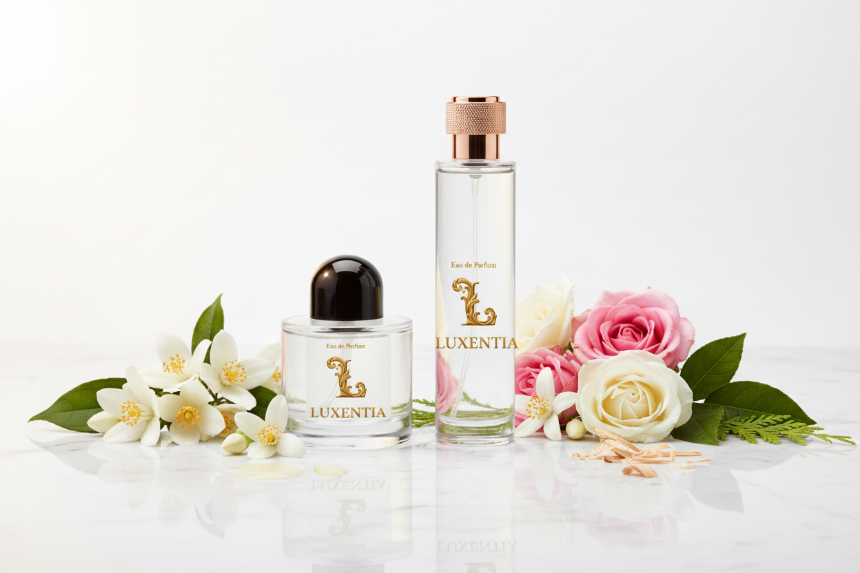 Luxentia 100ml Bottles White Floral Premium Ad