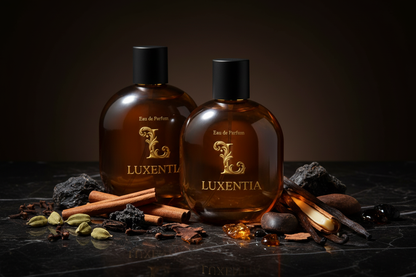 Luxentia Amber Oil Bottles Deep Dark Musky Oriental Premium Ad
