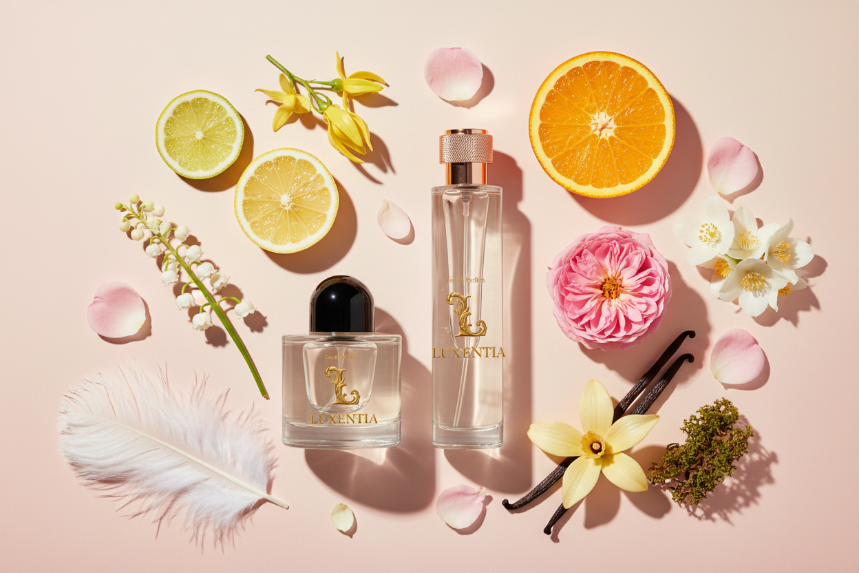 Luxentia Bergamot Rose de Mai Lily of the Valley Jasmine Vanilla Oakmoss Female Duo