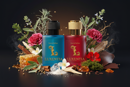 Luxentia Blue & Red 50ml Bold Animalic Leather Chypre Oriental Premium Ad
