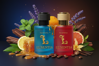 Luxentia Blue & Red 50ml Bold Indulgent Gourmand Aromatic Premium Ad