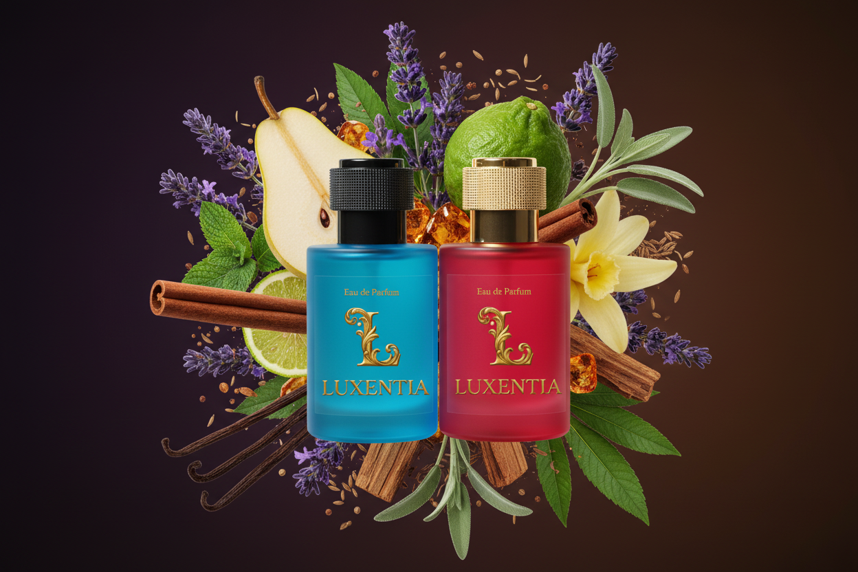 Luxentia Blue & Red 50ml Bold Spicy Aromatic Woody Premium Ad