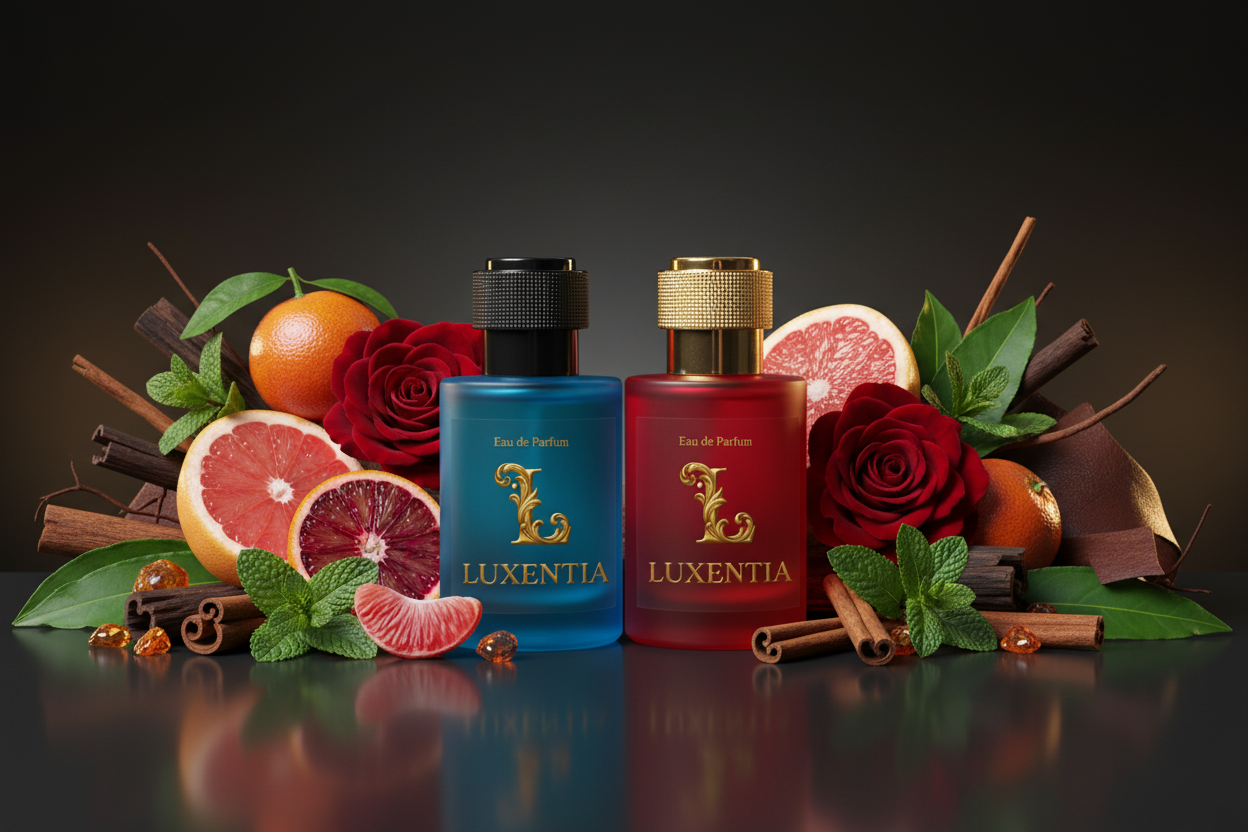 Luxentia Blue & Red 50ml Bold Spicy Citrus Leather Premium Ad