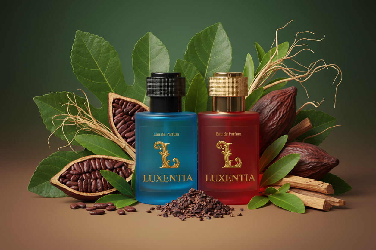 Luxentia Blue & Red 50ml Earthy Raw Gourmand Woody Premium Ad