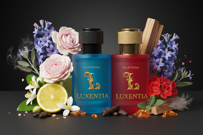 Luxentia Blue & Red 50ml Elegant Aromatic Floral Woody Premium Ad