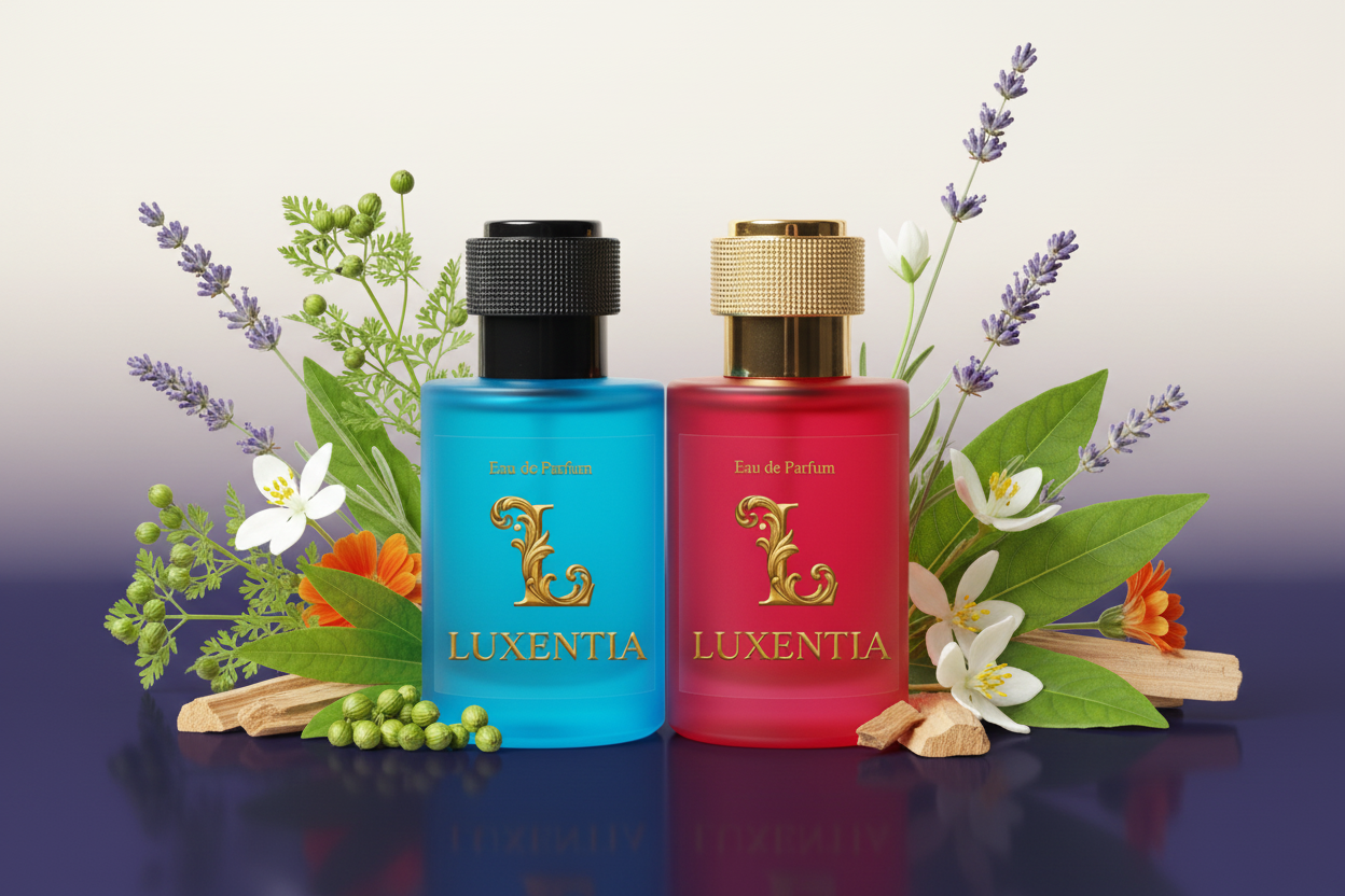 Luxentia Blue & Red 50ml Fresh Aromatic Floral Woody Premium Ad