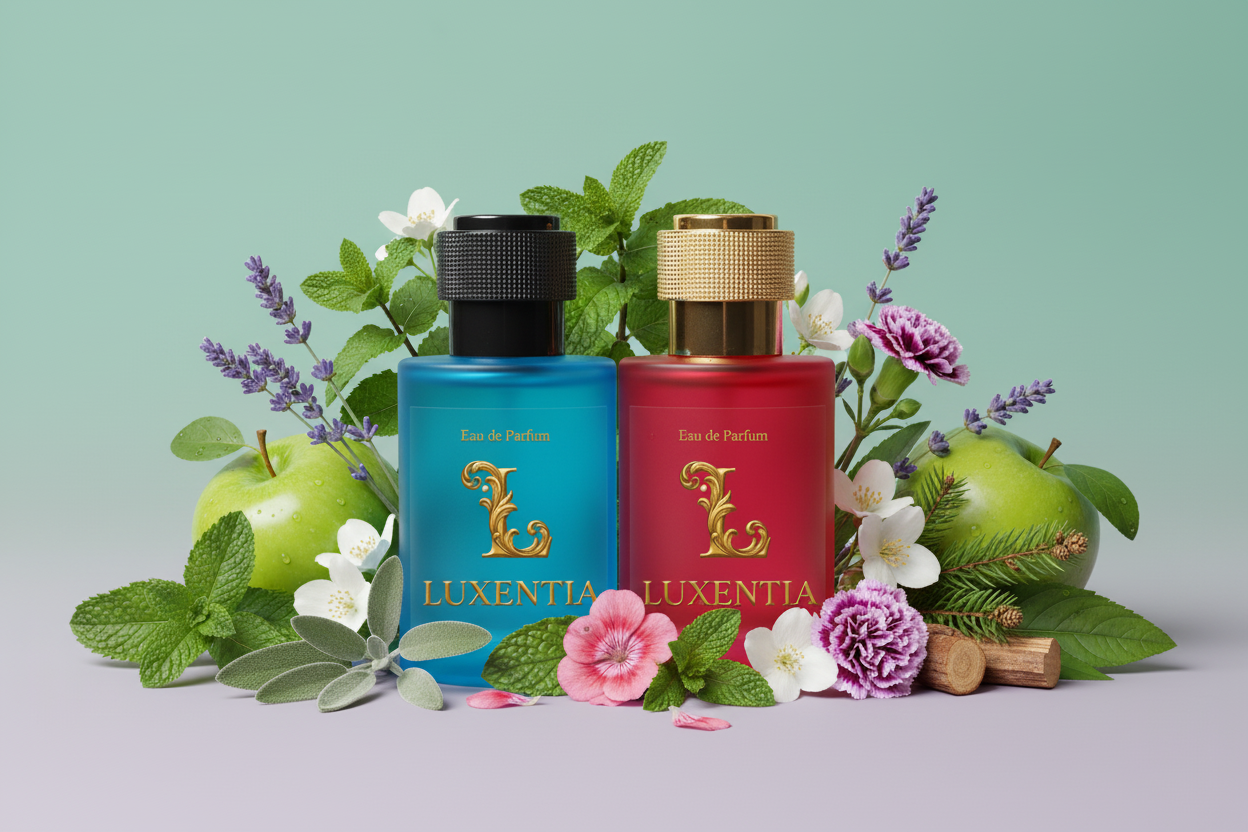 Luxentia Blue & Red 50ml Fresh Green Aromatic Woody Premium Ad