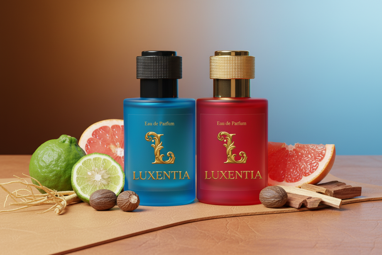 Luxentia Blue & Red 50ml Fresh Leather Woody Premium Ad