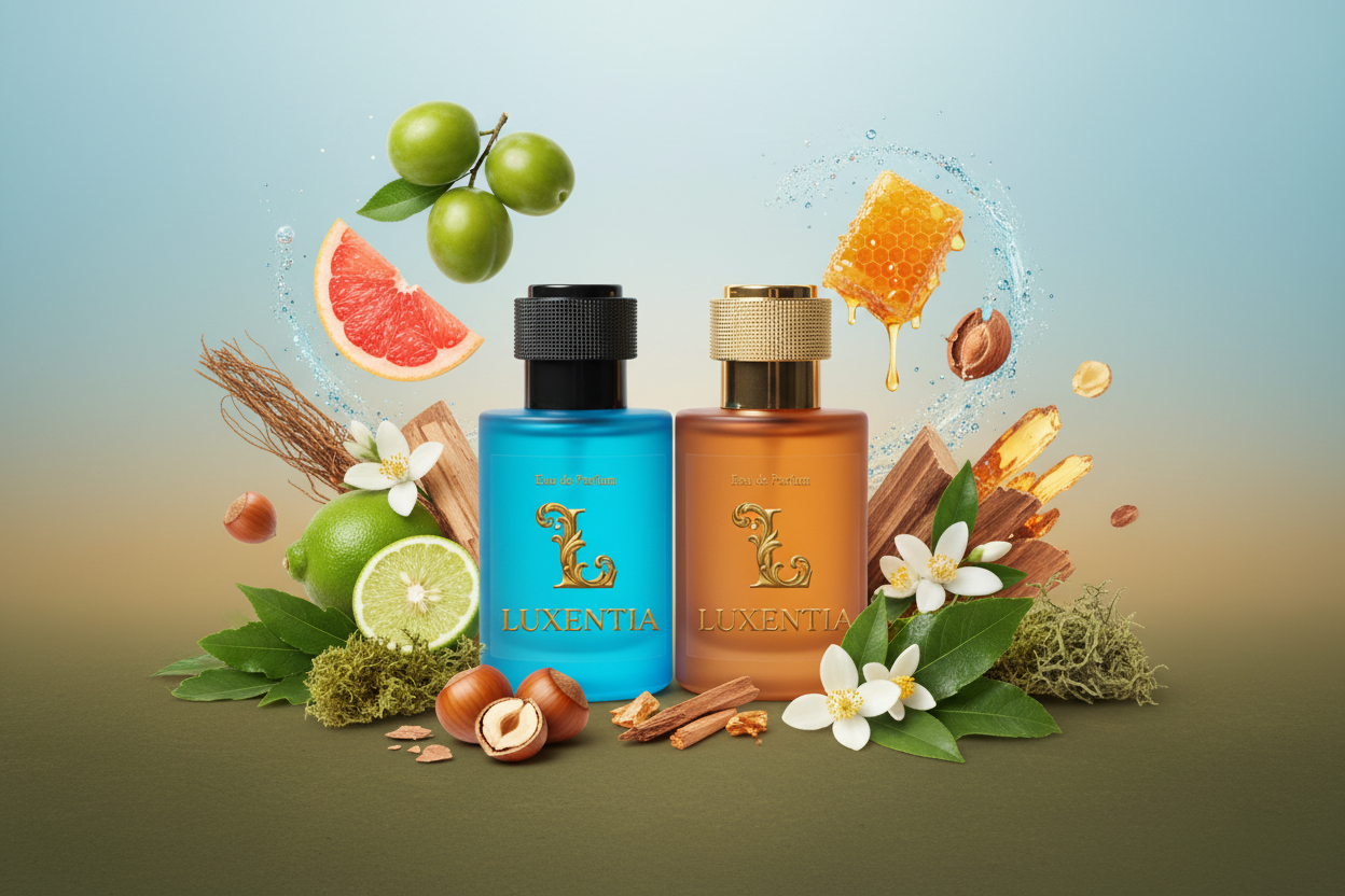 Luxentia Blue & Red 50ml Gourmand Woody Chypre Premium Ad