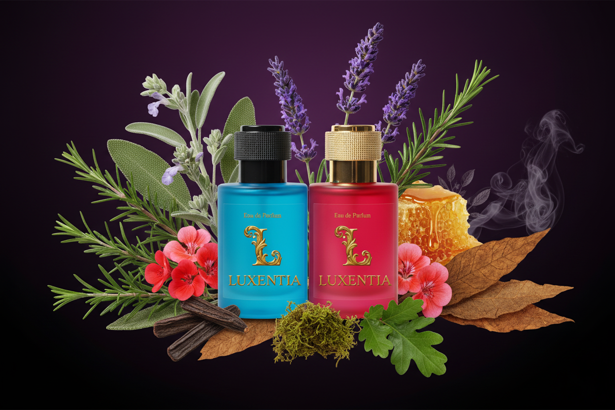 Luxentia Blue & Red 50ml Rich Aromatic Fougère Premium Ad