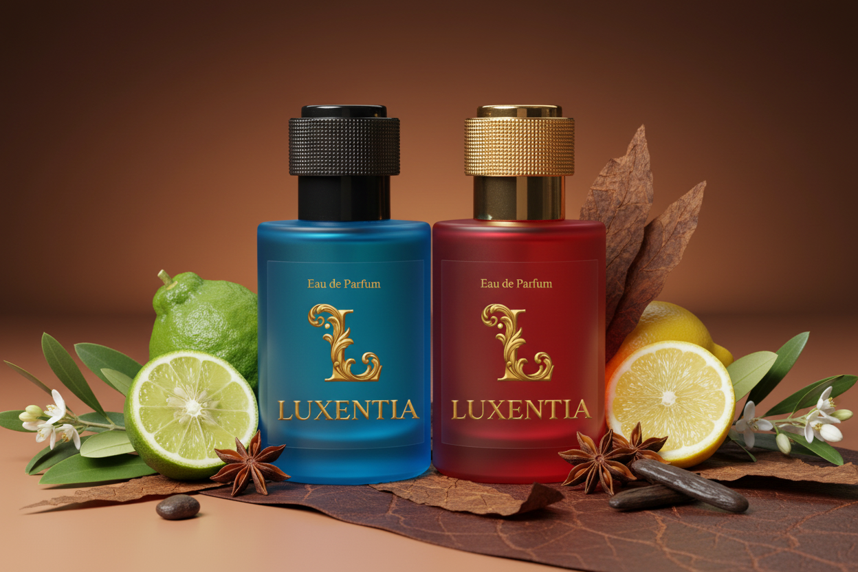 Luxentia Blue & Red 50ml Spicy Leather Premium Ad