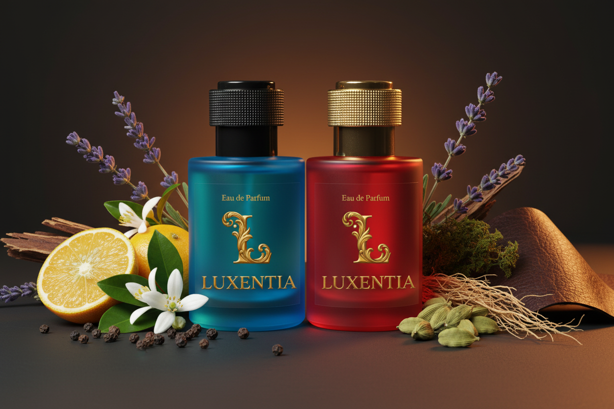 Luxentia Blue & Red 50ml Spicy Oud Premium Ad