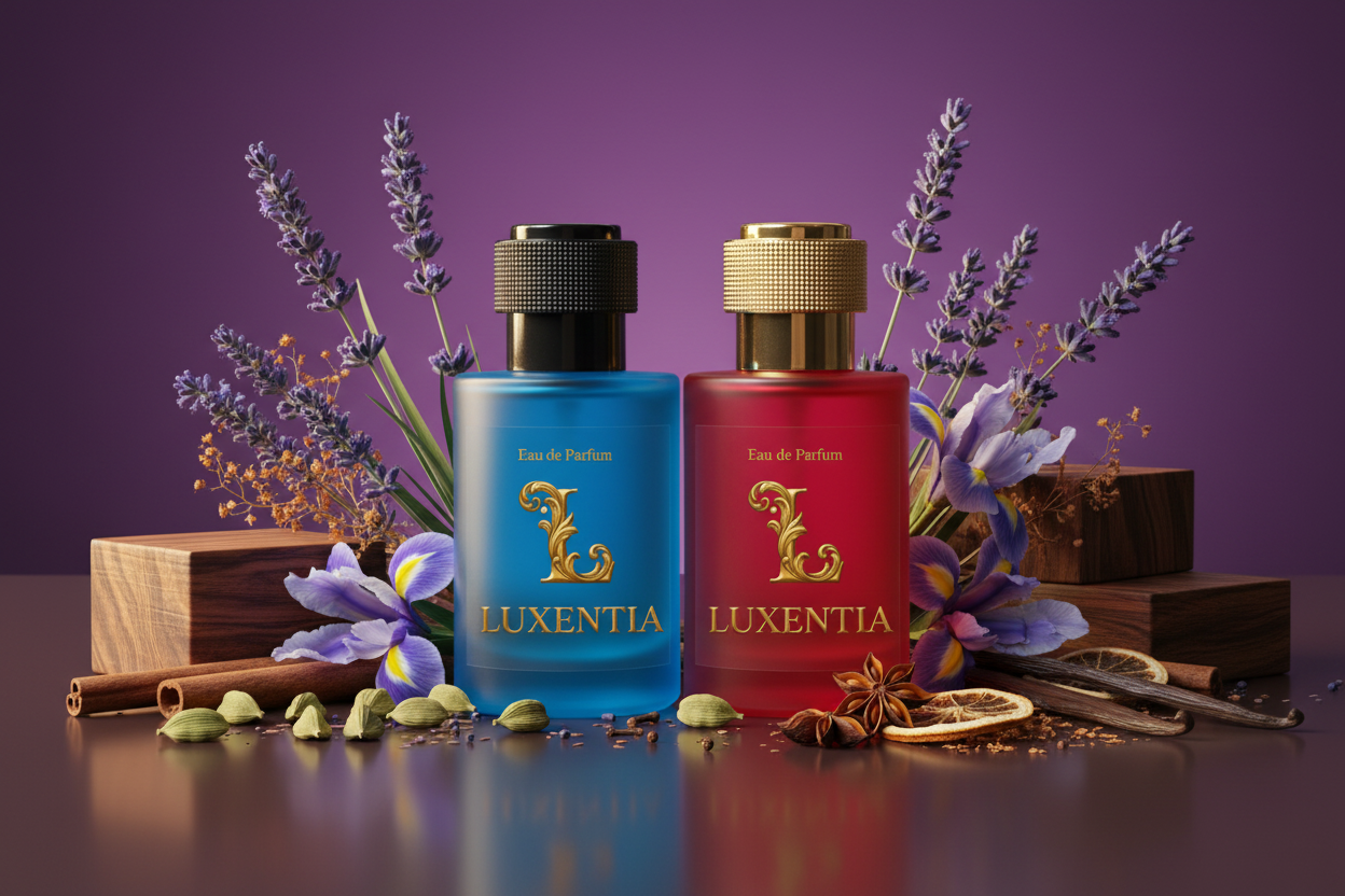 Luxentia Blue & Red 50ml Warm Oriental Woody Premium Ad