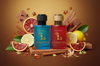 Luxentia Blue & Red 50ml Warm Woody Premium Ad