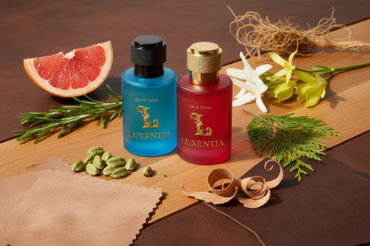 Luxentia Grapefruit Tuberose Suede Leather Male Duo