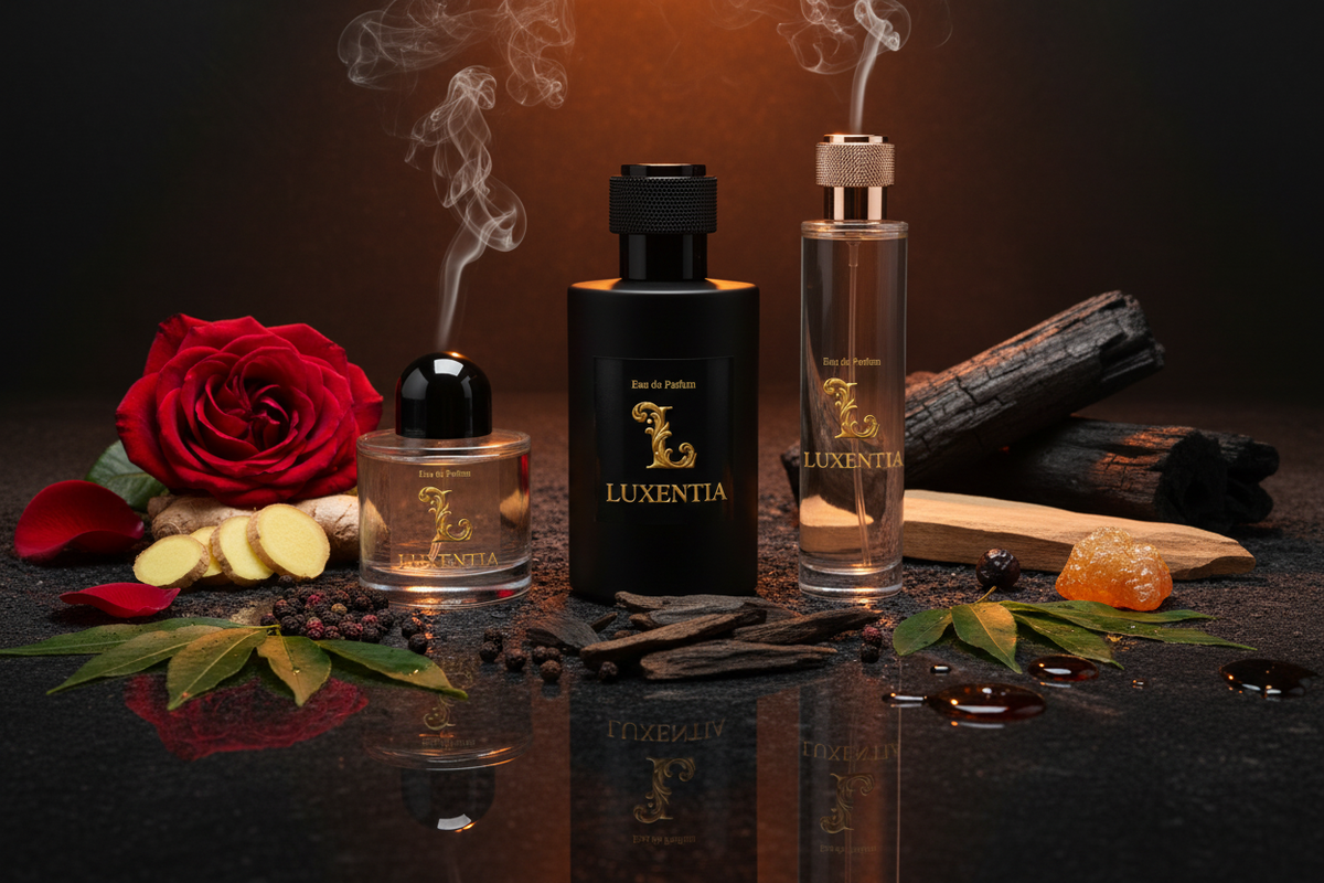 Luxentia Jammy Rose Ginger Oud Patchouli Charred Sandalwood Resin 100ml