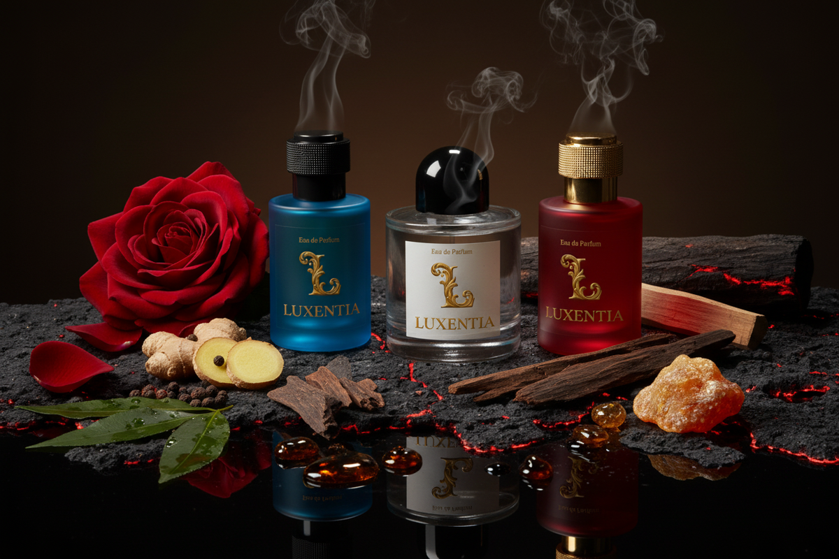 Luxentia Jammy Rose Ginger Oud Patchouli Charred Sandalwood Resin 50ml