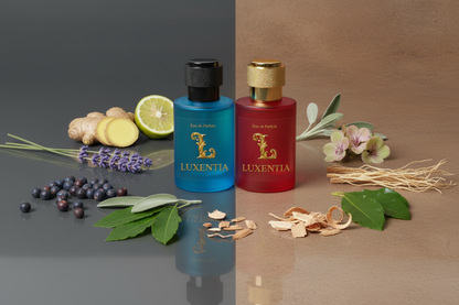 Luxentia Juniper Ginger Bergamot Provence Lavender Sage Bali Patchouli Cedar Vetiver Male Duo