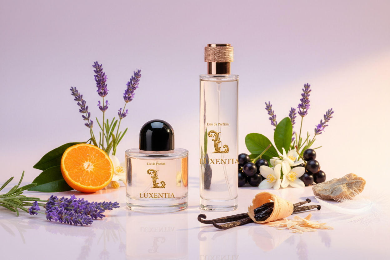 Luxentia Lavender Mandarin Black Currant Orange Blossom Jasmine Madagascar Vanilla Ambergris Female Duo