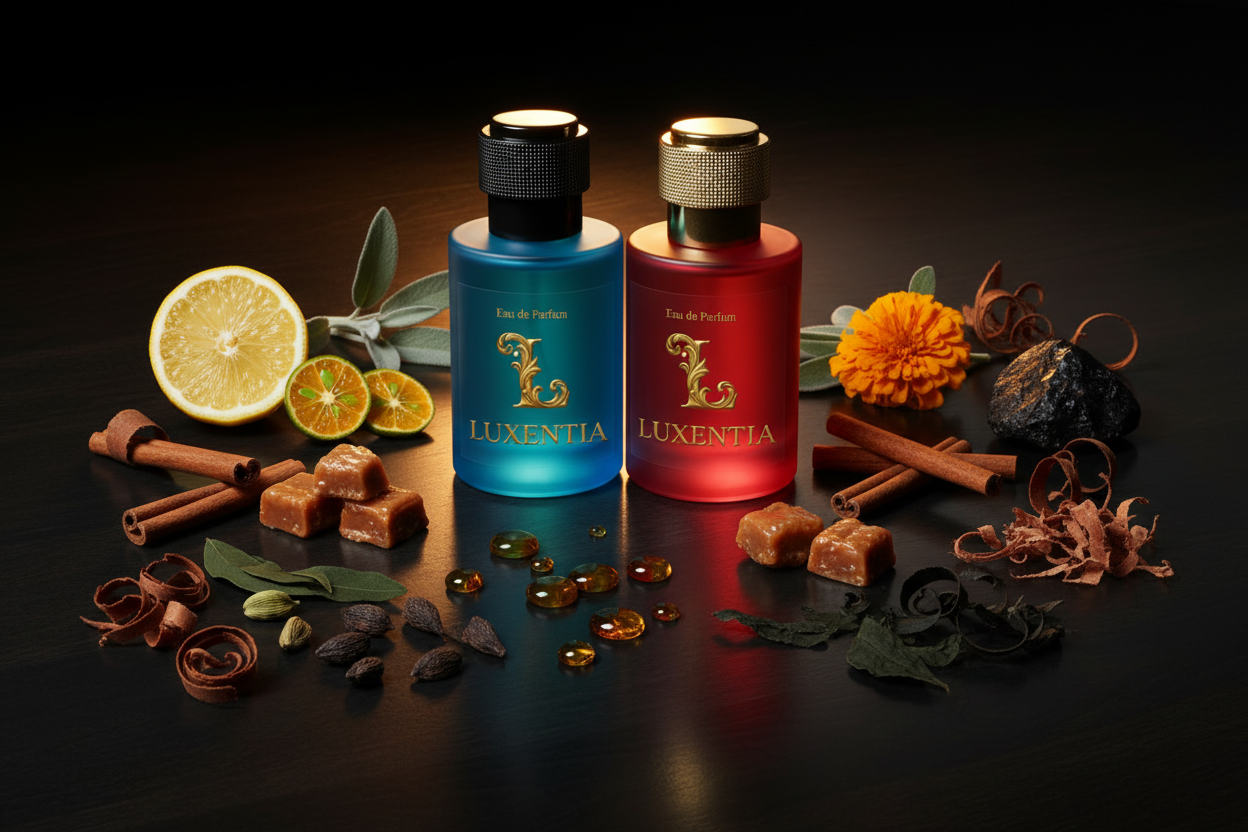 Luxentia Lemon Praline Cinnamon Ebony Black Amber Male Duo