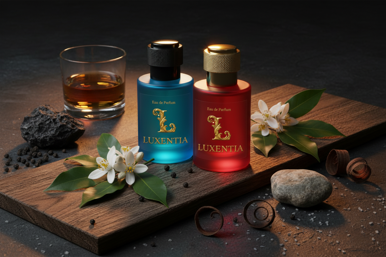 Luxentia Orange Blossom Whiskey Laurel Black Amber Male Duo