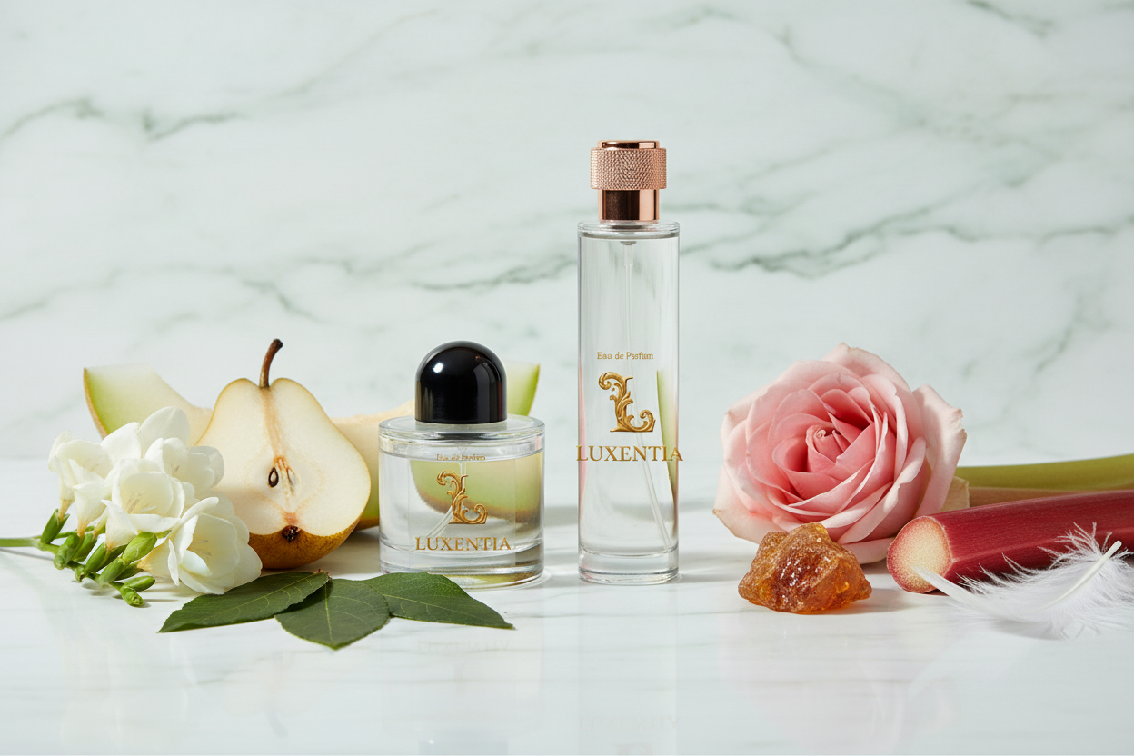 Luxentia Pear Freesia Rhubarb Female Duo