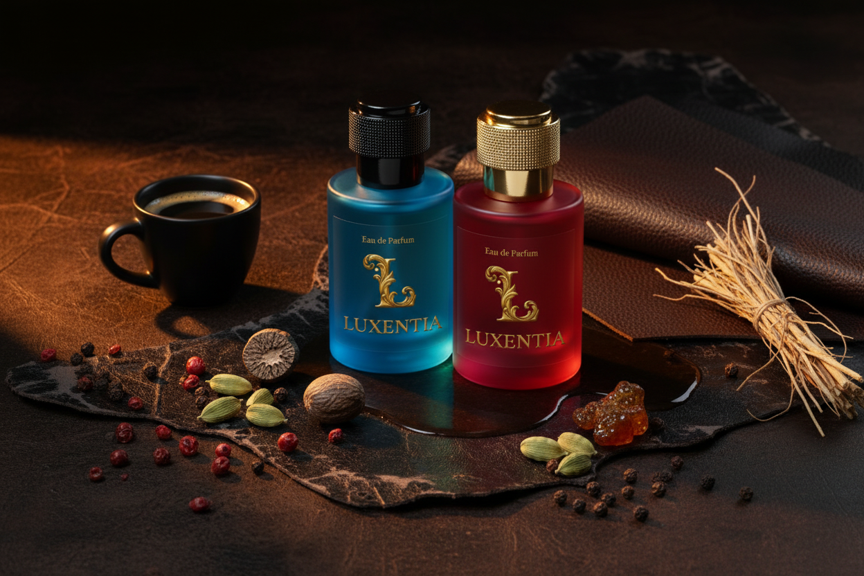 Luxentia Pimento Pepper Coffee Leather Vetiver Male Duo