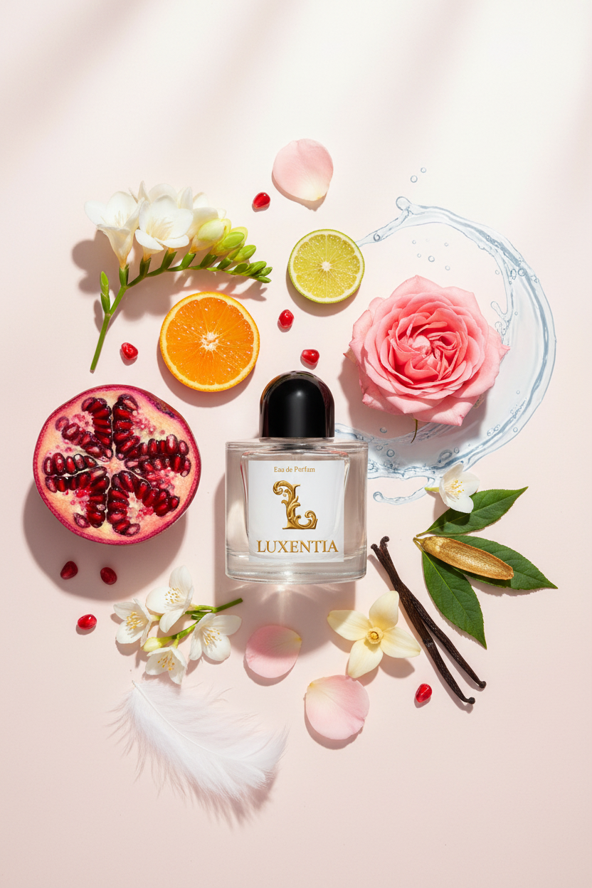 Luxentia Pomegranate Mandarin Freesia Damask Rose Liquid Air Musk Vanilla Single 50ml