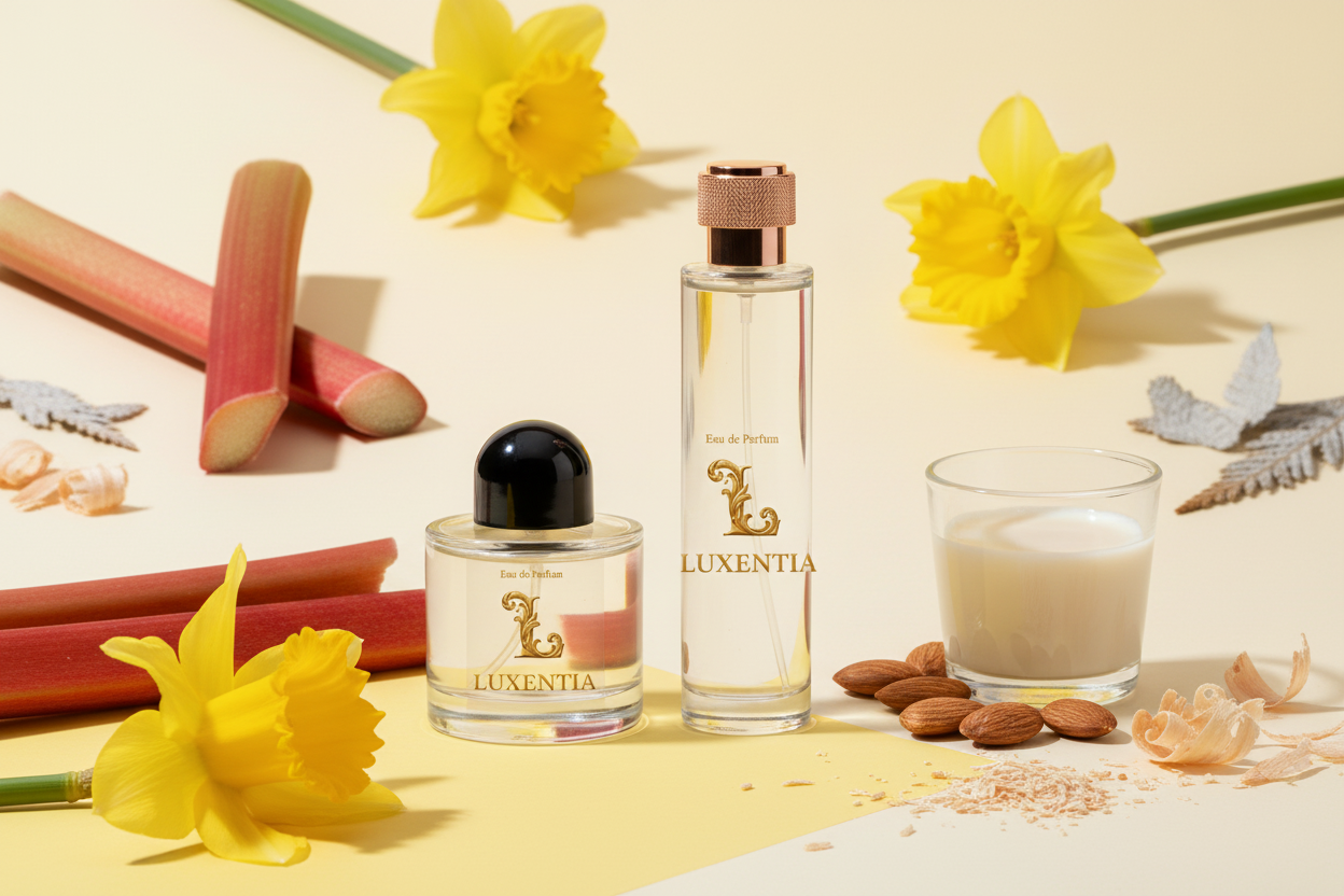 Luxentia Rhubarb Daffodil Almond Milk Cedar Female Duo