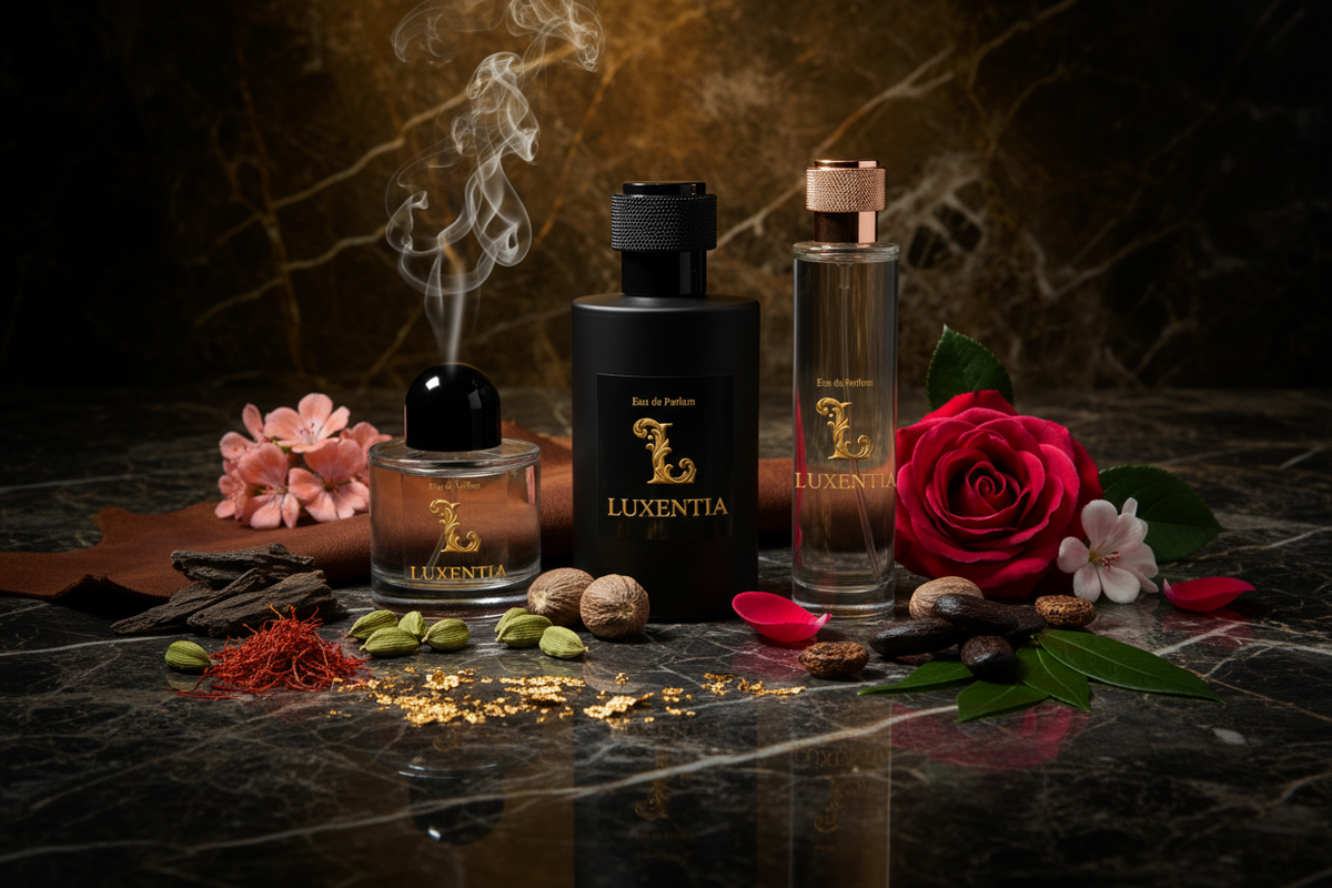 Luxentia Saffron Cardamom Turkish Rose Oud Leather 100ml