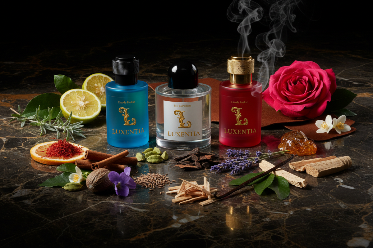 Luxentia Saffron Rose Oud Leather Spice Market Epic 50ml