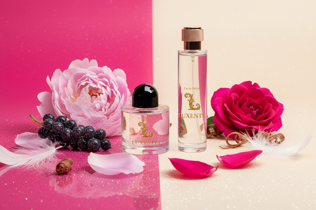 Luxentia Sparkling Cassis Queen Peony Fuchsia Rose Sumptuous Woods Female Duo