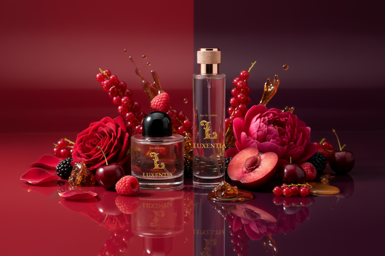 Luxentia Sparkling Raspberry Red Berries Velvet Rose Peony Red Plum Female Duo