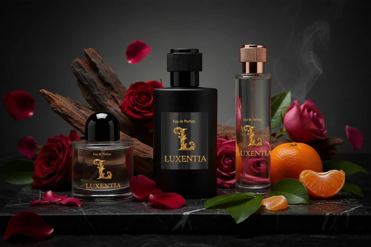 Luxentia Three 100ml Bottles Cambodian Oud Rose Unisex Premium Ad