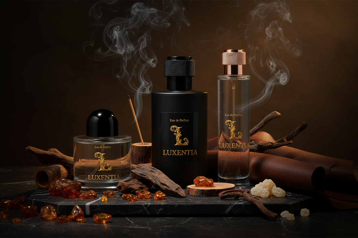 Luxentia Three 100ml Bottles Dark Oriental Woody Unisex Premium Ad
