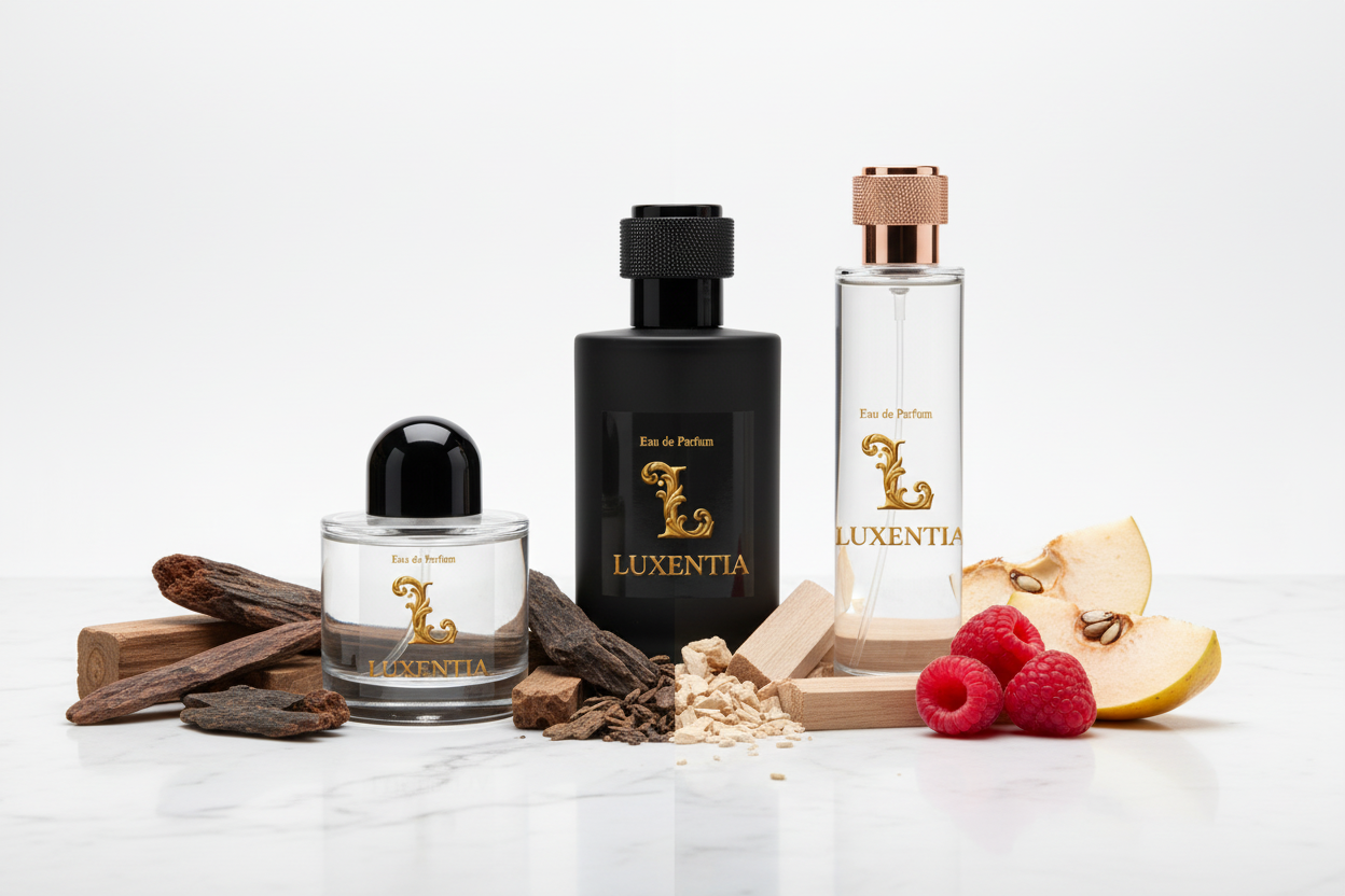 Luxentia Three 100ml Bottles Fruity Oud Unisex Premium Ad