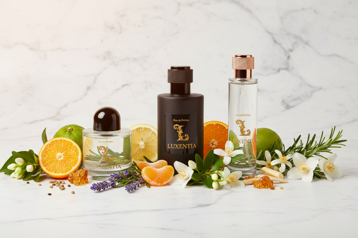 Luxentia Three 100ml Bottles Luminous Aromatic Citrus Floral Unisex Premium Ad