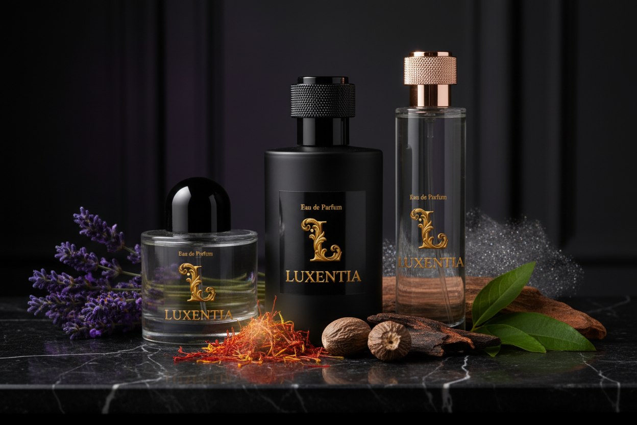 Luxentia Three 100ml Bottles Oriental Woody Unisex Premium Ad