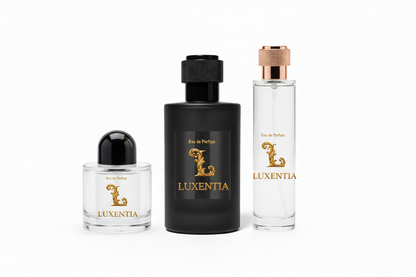 Luxentia Three 100ml Bottles White Background