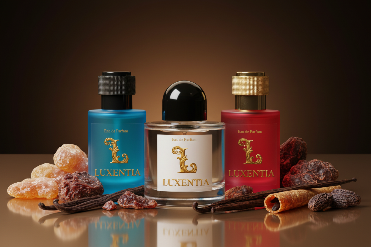 Luxentia Three 50ml Bottles Balsamic Oriental Unisex Premium Ad