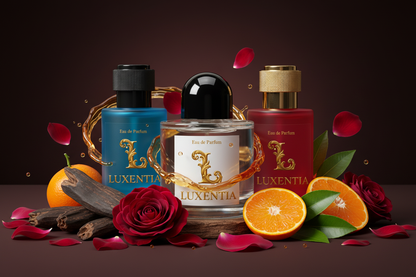 Luxentia Three 50ml Bottles Cambodian Oud Rose Unisex Premium Ad