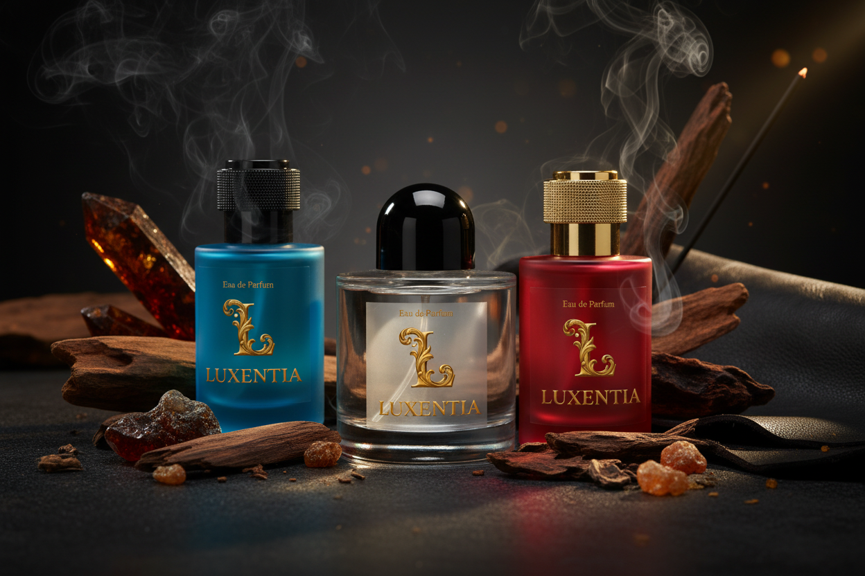 Luxentia Three 50ml Bottles Dark Oriental Woody Unisex Premium Ad