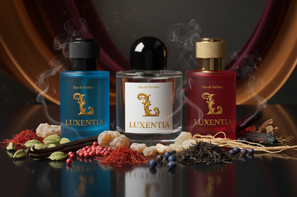 Luxentia Three 50ml Bottles Exotic Spicy Woody Unisex Premium Ad